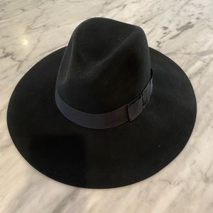 Brixton Black Wide-Brim Wool Fedora
